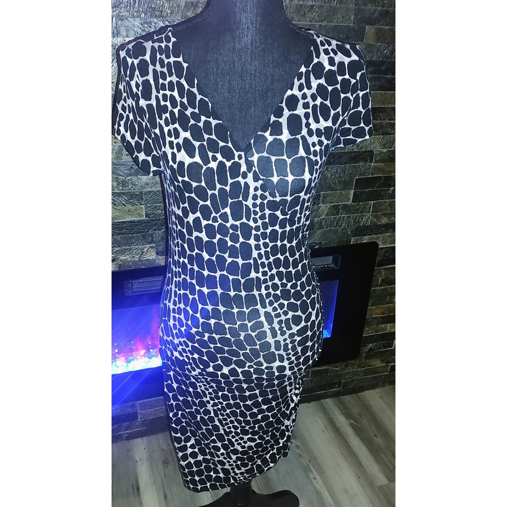 Carole Little Black & White Bodycon Dress Size XS